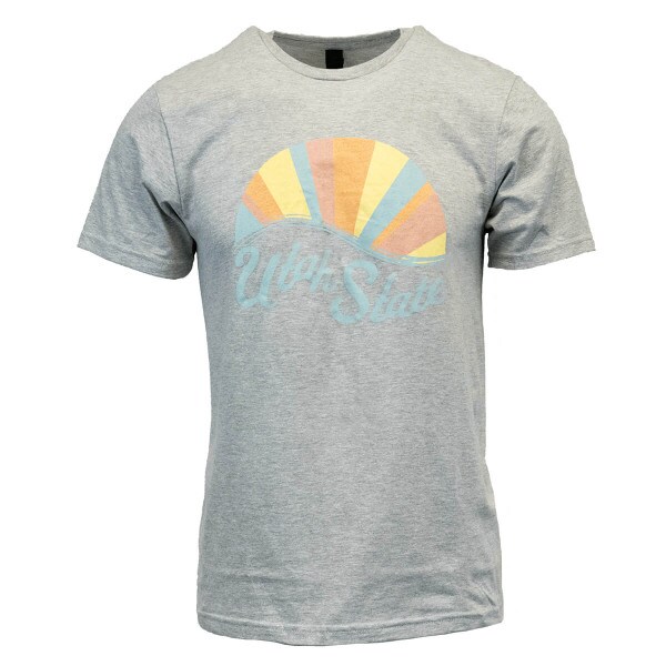 utah state retro tshirt gray multicolor